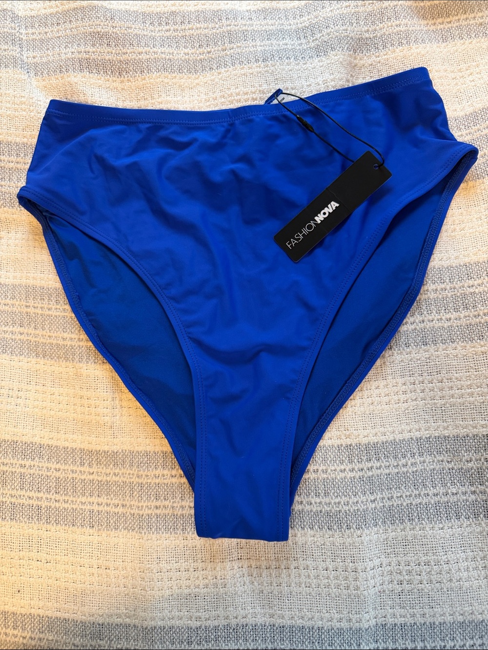 Fashion Nova Cobalt High-Waist Bikini Bottoms